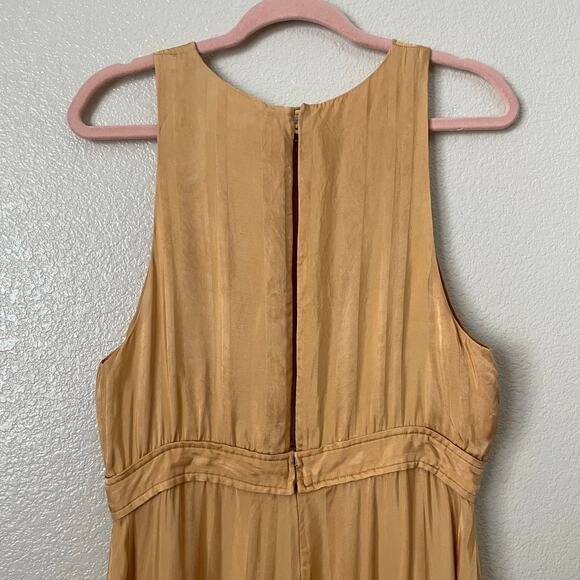 Shona Joy Dress Womens Size 8 Yellow Gold Split Skirt Midi Slit Cocktail Evening - Picture 6 of 12